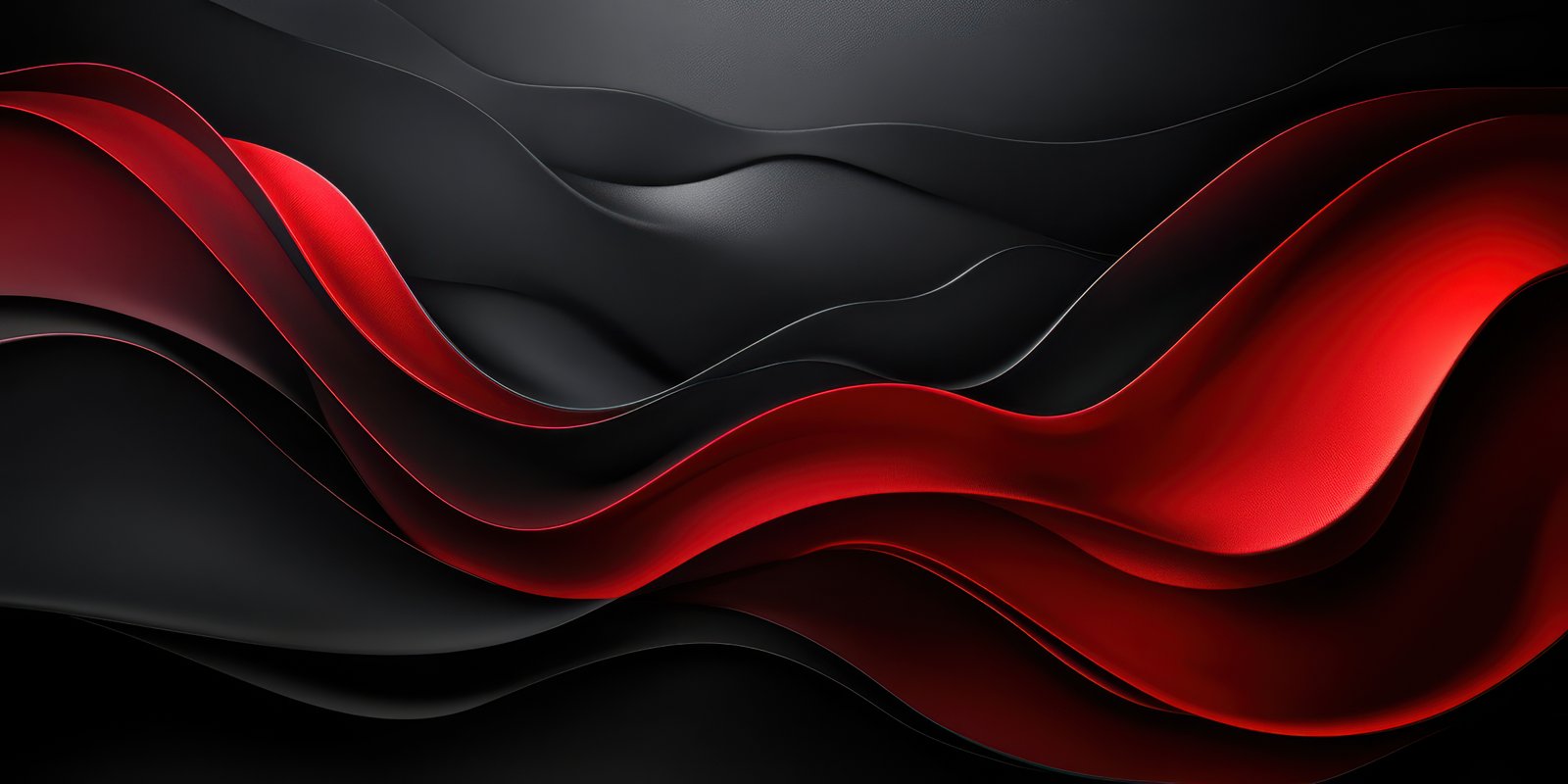 Dynamic red and black waves create a striking abstract design that captivates the eye in modern art styles